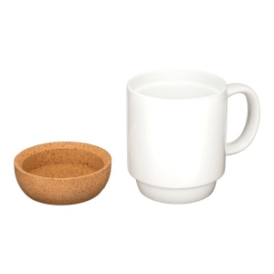Mug en céramique de 410 ml avec base en liège amovible 4
