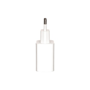 Chargeur mural USB en ABS avec port USB-A et port USB-C. Avec prise européenne à 2 broches 6