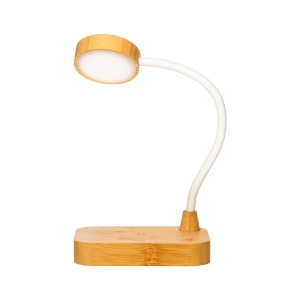 Lampe multifonctionnelle en bambou avec chargeur sans fil 15W 3