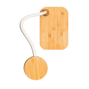 Lampe multifonctionnelle en bambou avec chargeur sans fil 15W 10