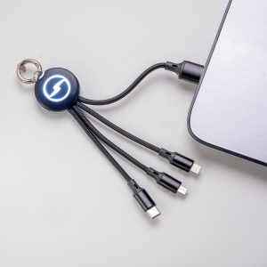 Set de câbles Micro USB, lighthing, type C avec LED 4