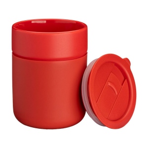 Tasse en céramique siliconée de 300 ml. Bouchon amovible en PP avec ouverture à glissière 20