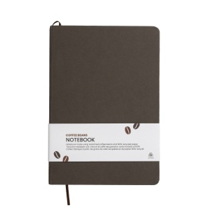 Carnet de notes avec couverture en résidus de fruits et fermeture élastique