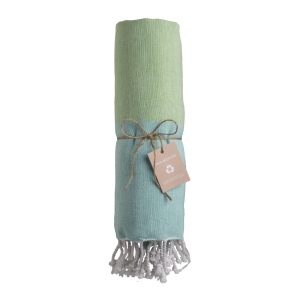 Serviette de plage/Fouta en coton recyclé 180 g/m2 certifiée GRS 6