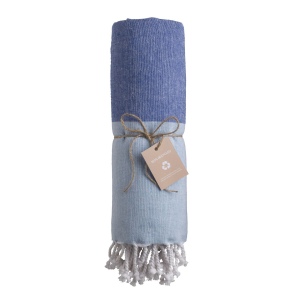 Serviette de plage/Fouta en coton recyclé 180 g/m2 certifiée GRS 12