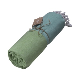 Serviette de plage/Fouta en coton recyclé 180 g/m2 certifiée GRS 2