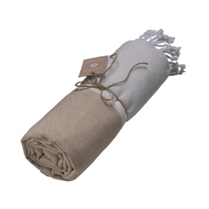Serviette de plage/Fouta en coton recyclé 180 g/m2 certifiée GRS 3
