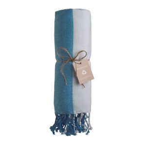 Serviette de plage/Fouta en coton recyclé 180 g/m2 certifiée GRS 11