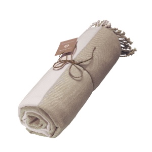 Serviette de plage/Fouta en coton recyclé 180 g/m2 certifiée GRS 3