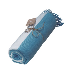 Serviette de plage/Fouta en coton recyclé 180 g/m2 certifiée GRS 4