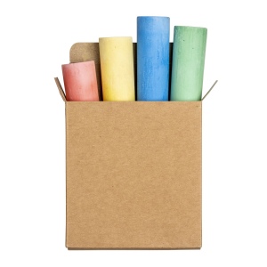 Jeu de 4 craies rondes colorées dans une boîte en carton 3