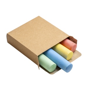 Jeu de 4 craies rondes colorées dans une boîte en carton 2