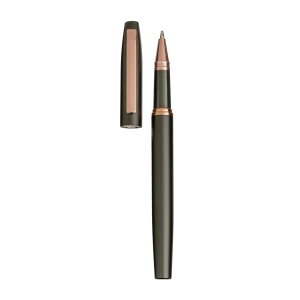 Stylo en aluminium recyclé. Encre GEL et détails en or rose avec boîte en carton 4