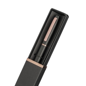 Stylo en aluminium recyclé. Encre GEL et détails en or rose avec boîte en carton 9