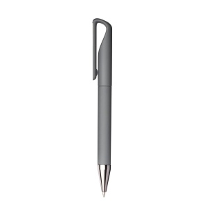 Stylo à bille en plastique caoutchouté. Clip adapté à l'impression laser ton sur ton 6