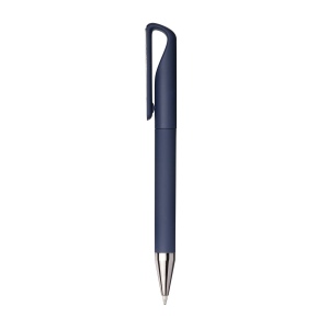 Stylo à bille en plastique caoutchouté. Clip adapté à l'impression laser ton sur ton 7