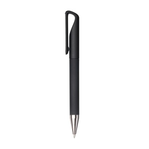 Stylo à bille en plastique caoutchouté. Clip adapté à l'impression laser ton sur ton 9