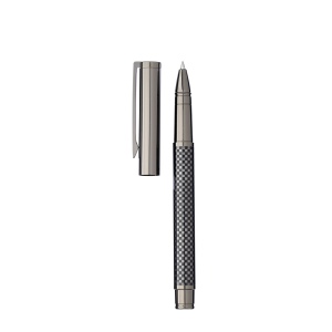 Stylo à bille en métal bruni. Finition en fibre de verre, avec boîte en carton 4