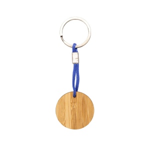 Porte-clés en bambou avec cordon et anneau en métal 7