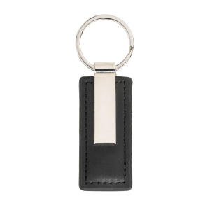 Porte-clés en PU avec plaque métallique chromée 3