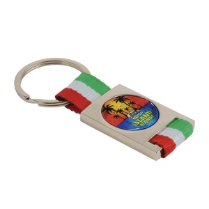 Porte-clés en metal et nylon. Centre à personnaliser avec logo en résin 7
