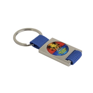 Porte-clés en metal et nylon. Centre à personnaliser avec logo en résin 9