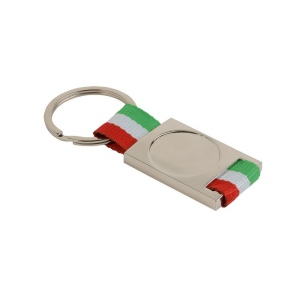 Porte-clés en metal et nylon. Centre à personnaliser avec logo en résin 2