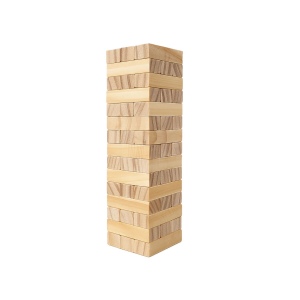 Tour en bois basculante, 54 blocs, avec pochette en coton 4