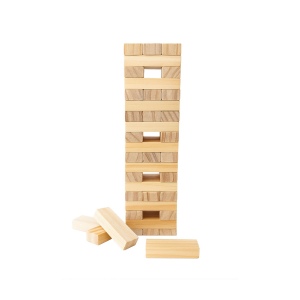 Tour en bois basculante, 54 blocs, avec pochette en coton 5