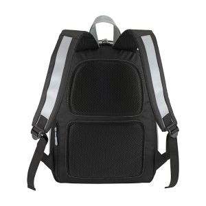 Sac a dos porte PC en Caneva avec insertions en simili cuir a haute visibilite 8