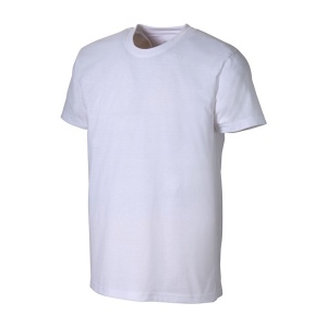 T-shirt unisexe blanc en coton et polyester régénérés de 145 g/m2 4