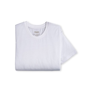 T-shirt unisexe blanc en coton et polyester régénérés de 145 g/m2 5