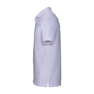 Polo unisexe blanc en coton et polyester régénérés de 200 g/m2 3