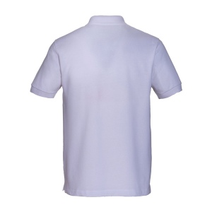 Polo unisexe blanc en coton et polyester régénérés de 200 g/m2 4