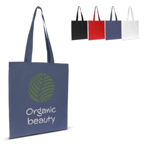 Sac en coton bio couleur long 140g/m² 38x42 cm