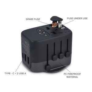 4030 - Adaptateur de voyage PowerPro en plastique recyclé 4