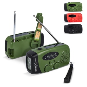 SafeSound Radio d'urgence solaire avec manivelle