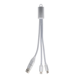 Câble de recharge 2 en 1 USB-A/C vers USB-C et Lightning en aluminium 5