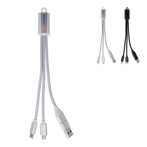 Câble de recharge 2 en 1 USB-A/C vers USB-C et Lightning en aluminium