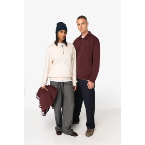 Sweat-shirt écoresponsable quart zip col polo à épaules tombantes unisexe 7
