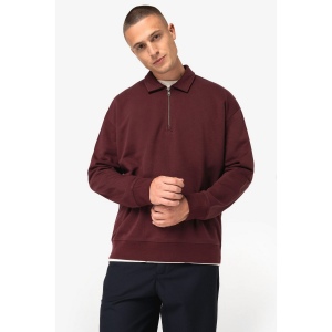 Sweat-shirt écoresponsable quart zip col polo à épaules tombantes unisexe 8