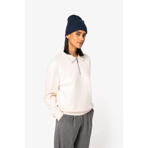 Sweat-shirt écoresponsable quart zip col polo à épaules tombantes unisexe 9