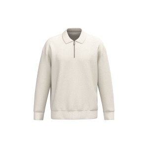 Sweat-shirt écoresponsable quart zip col polo à épaules tombantes unisexe 4
