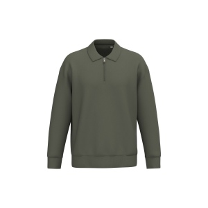 Sweat-shirt écoresponsable quart zip col polo à épaules tombantes unisexe 6
