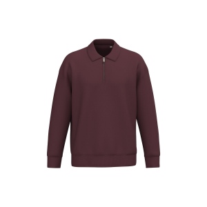 Sweat-shirt écoresponsable quart zip col polo à épaules tombantes unisexe 3