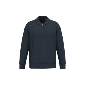 Sweat-shirt écoresponsable quart zip col polo à épaules tombantes unisexe 5