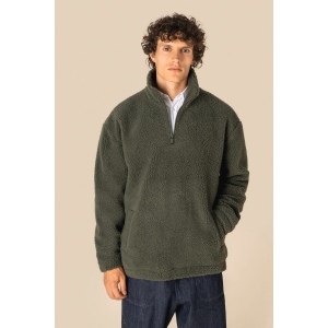 Sweat-shirt 1/4 zip à épaules tombantes en sherpa unisexe 8