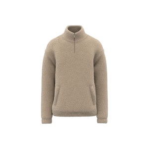 Sweat-shirt 1/4 zip à épaules tombantes en sherpa unisexe 4
