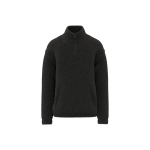 Sweat-shirt 1/4 zip à épaules tombantes en sherpa unisexe 2