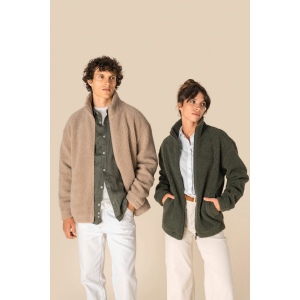 Sweat-shirt zippé à épaules tombantes en sherpa unisexe 6